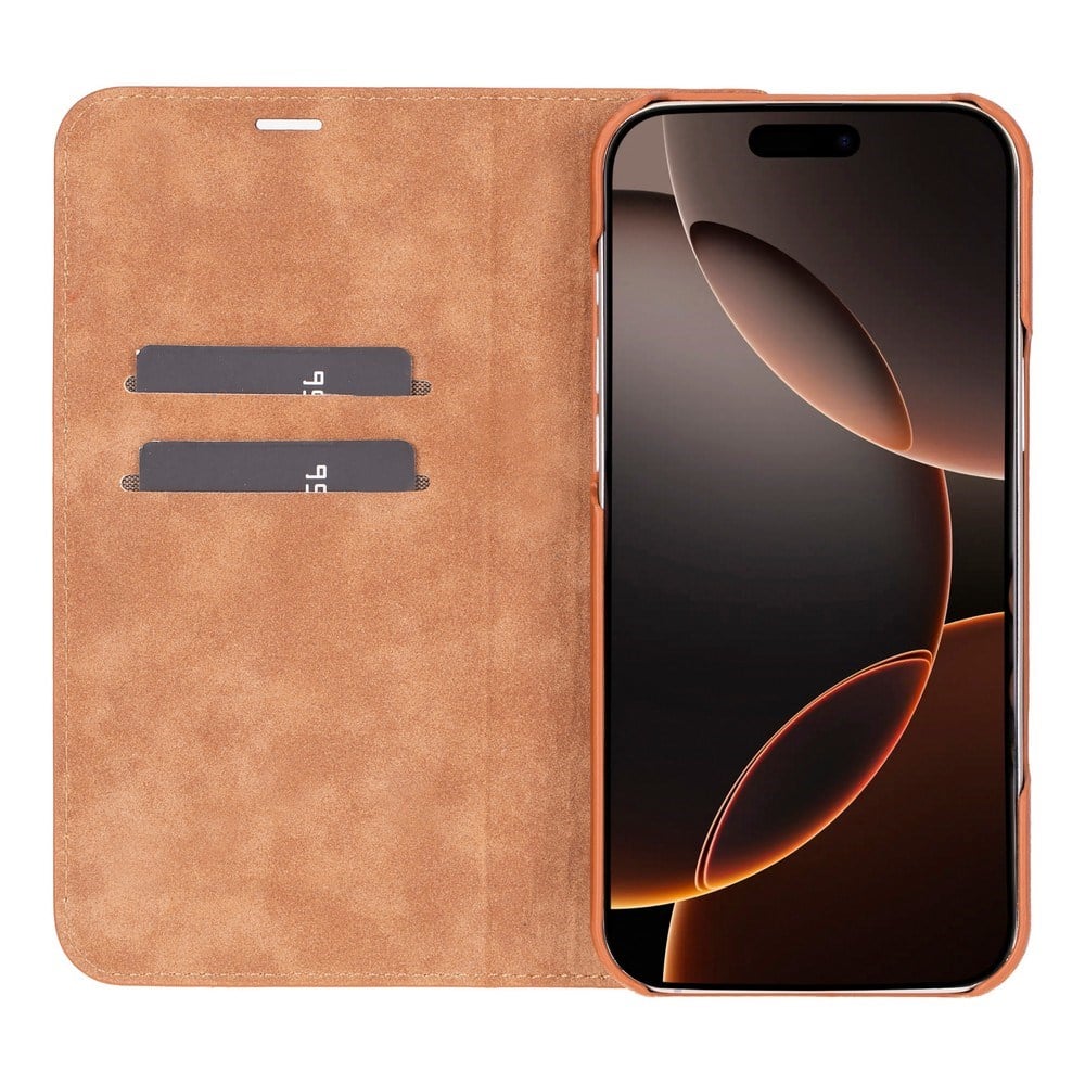 Cep Telefonu Aksesuarları Apple iPhone 16 Pro Max uyumlu, Hakiki Deri, El Yapımı, Cüzdanlı Kılıf, Gölgeli Taba Satın Al