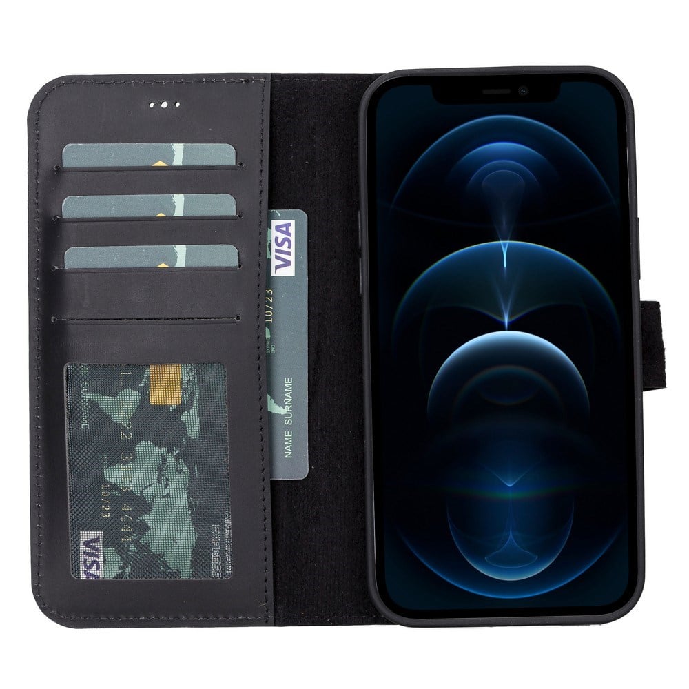 Cep Telefonu Aksesuarları Apple iPhone 13 Pro Uyumlu Deri Cüzdanlı Kılıf Liluri G1 Siyah Satın Al