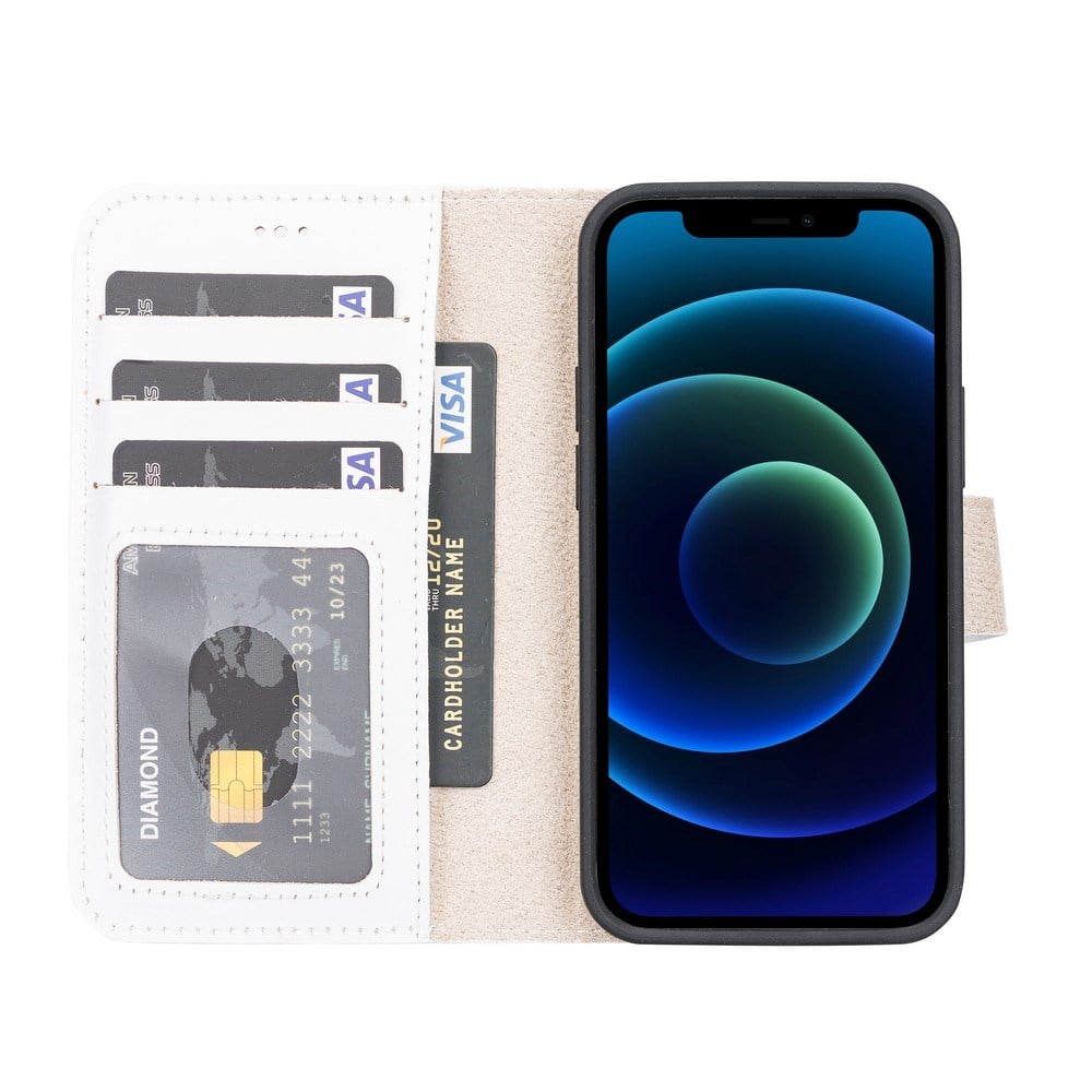 Cep Telefonu Aksesuarları Apple iPhone 13 Mini Uyumlu Deri Cüzdanlı Kılıf F3 Beyaz Satın Al