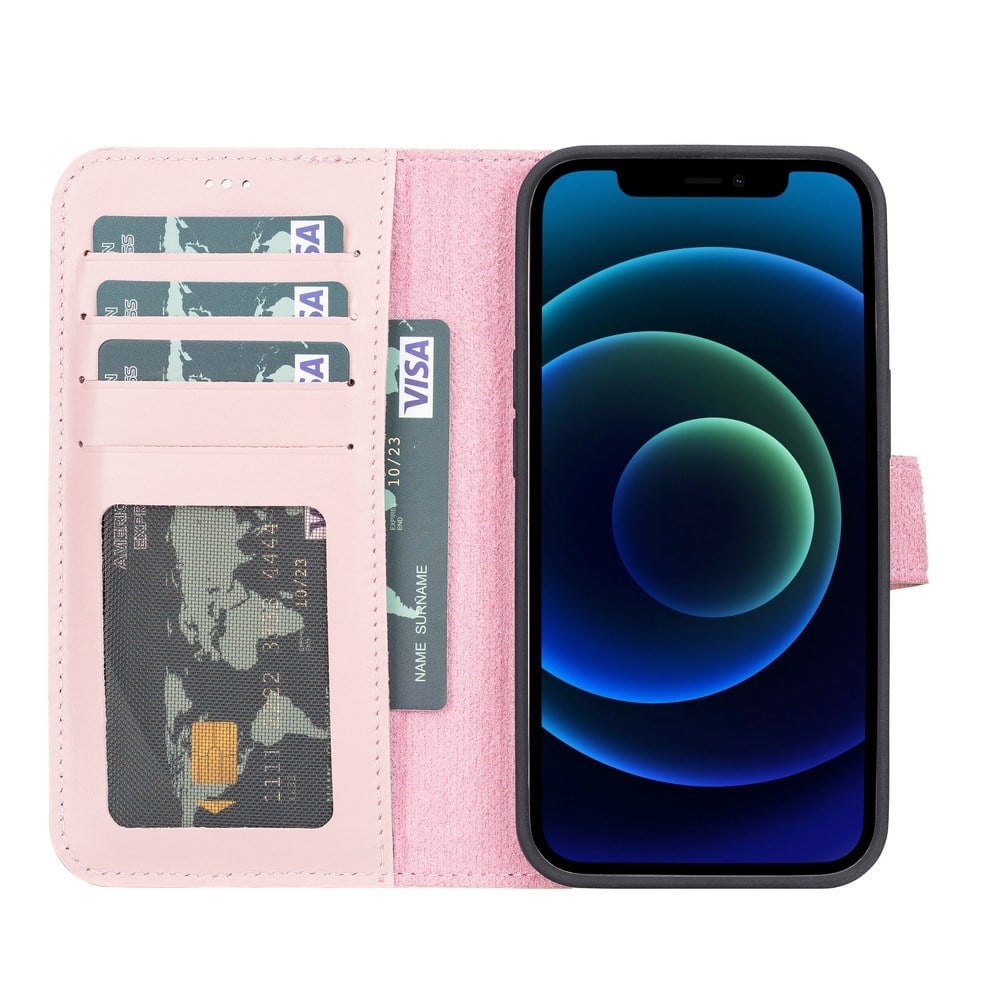 Cep Telefonu Aksesuarları Apple iPhone 13 Pro Uyumlu Deri Cüzdanlı Kılıf NU2 Pembe Satın Al