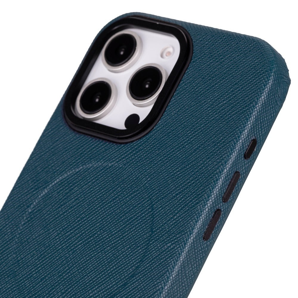 Cep Telefonu Aksesuarları Apple iPhone 16 Pro Max uyumlu, Hakiki Deri, El Yapımı Kılıf, Mavi Satın Al