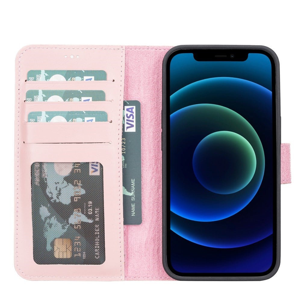 Cep Telefonu Aksesuarları Apple iPhone 13 Uyumlu Deri Cüzdanlı Kılıf NU2 Pembe Satın Al