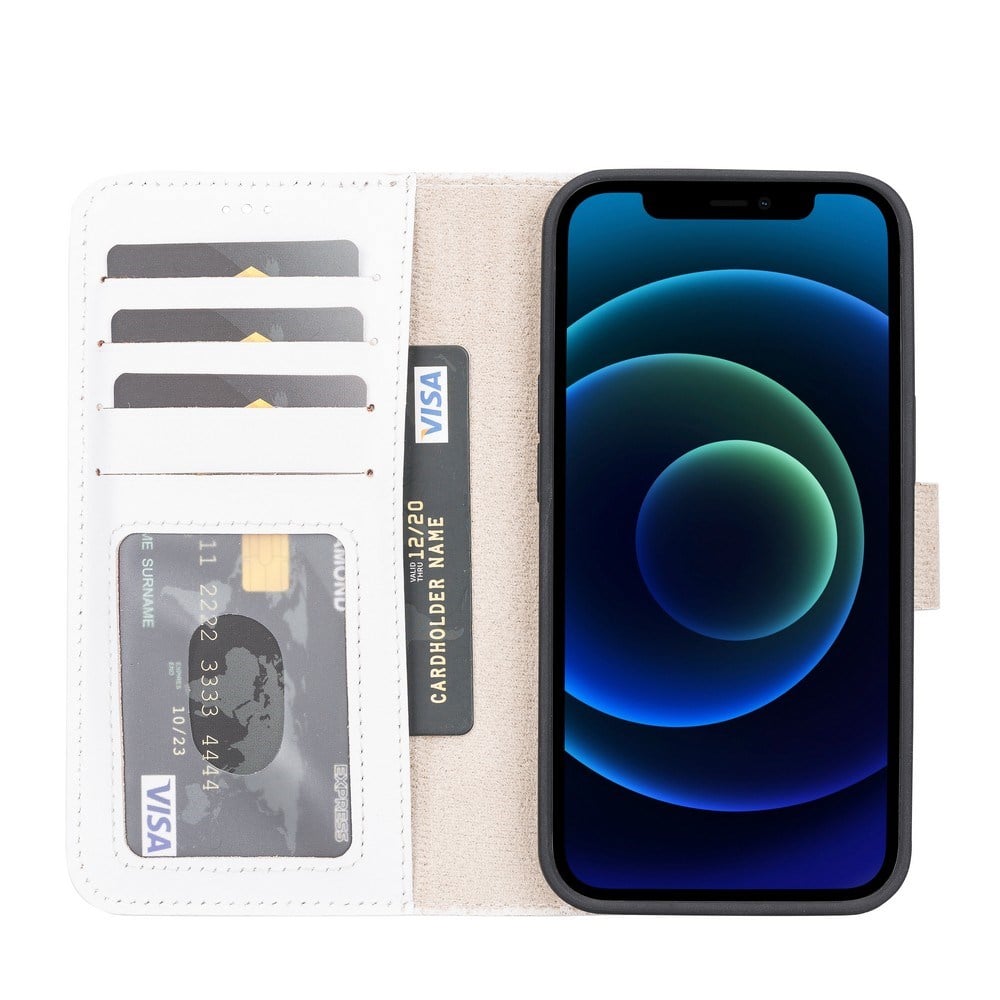 Cep Telefonu Aksesuarları Apple iPhone 13 Uyumlu Deri Cüzdanlı Kılıf F3 Beyaz Satın Al