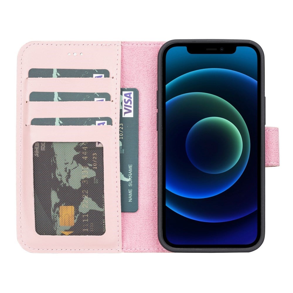 Cep Telefonu Aksesuarları Apple iPhone 13 Mini Uyumlu Deri Cüzdanlı Kılıf NU2 Pembe Satın Al