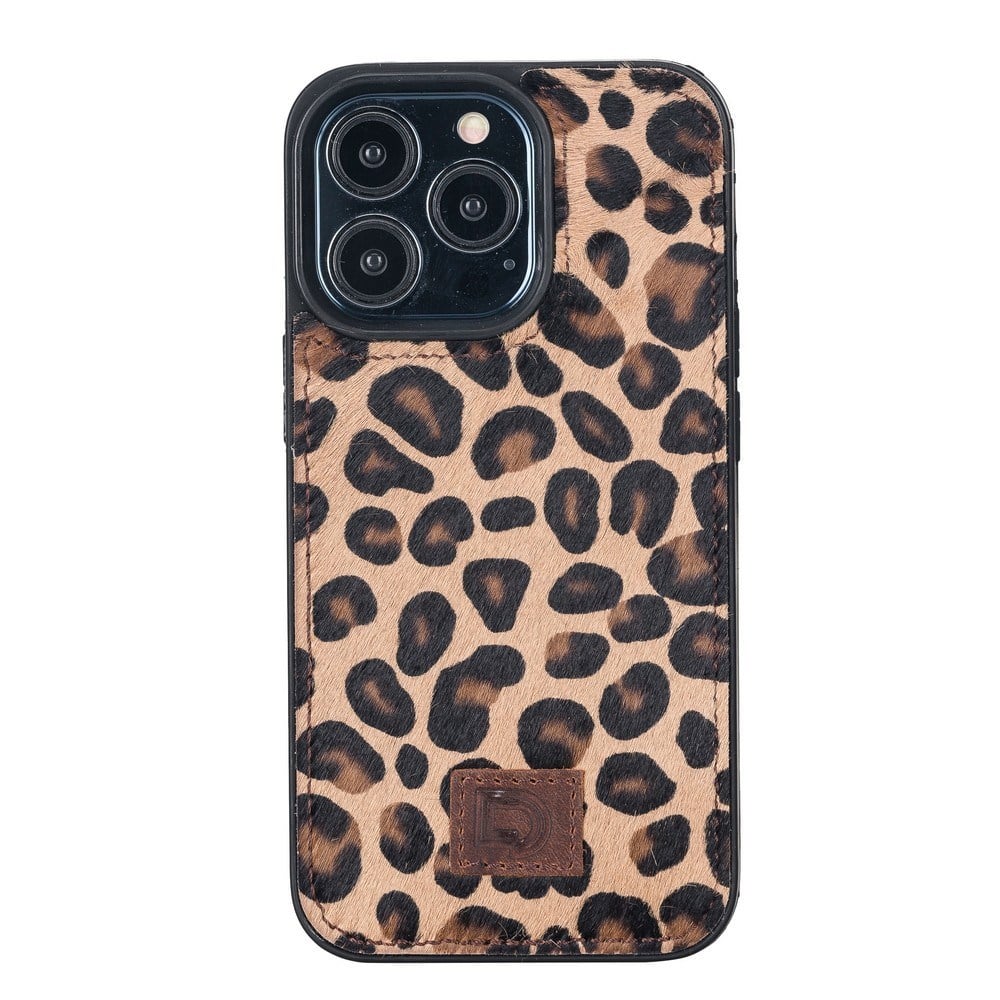 Cep Telefonu Aksesuarları Apple iPhone 13 Pro Uyumlu Deri Cüzdanlı Kılıf Leopar Desen Satın Al