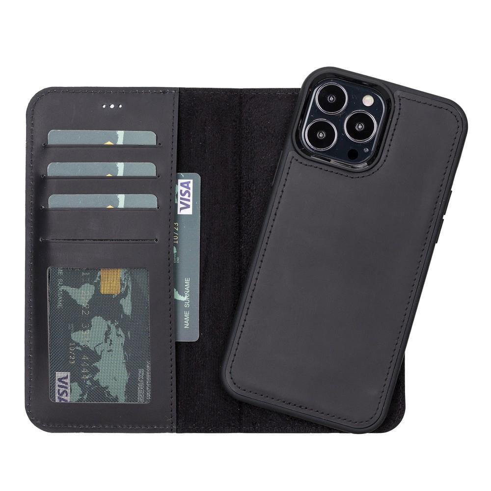 Cep Telefonu Aksesuarları Apple iPhone 13 Pro Uyumlu Deri Cüzdanlı Kılıf Liluri G1 Siyah Satın Al