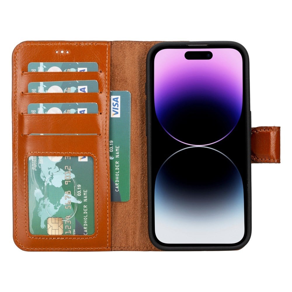 Cep Telefonu Aksesuarları Apple iPhone 15 Pro Uyumlu Deri Cüzdanlı Kılıf MWWN RST2EF Taba Satın Al