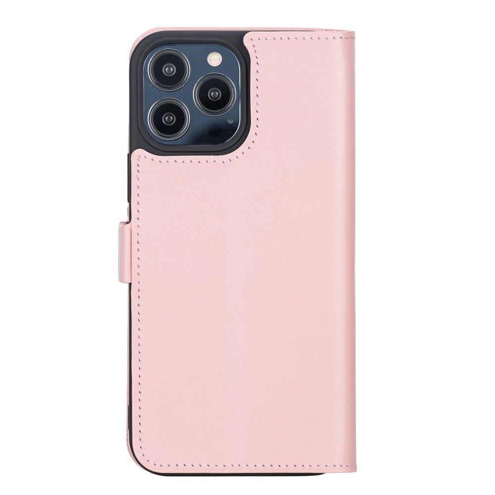 Cep Telefonu Aksesuarları Apple iPhone 13 Pro Max Uyumlu Deri Cüzdanlı Kılıf Toz Pembe Satın Al