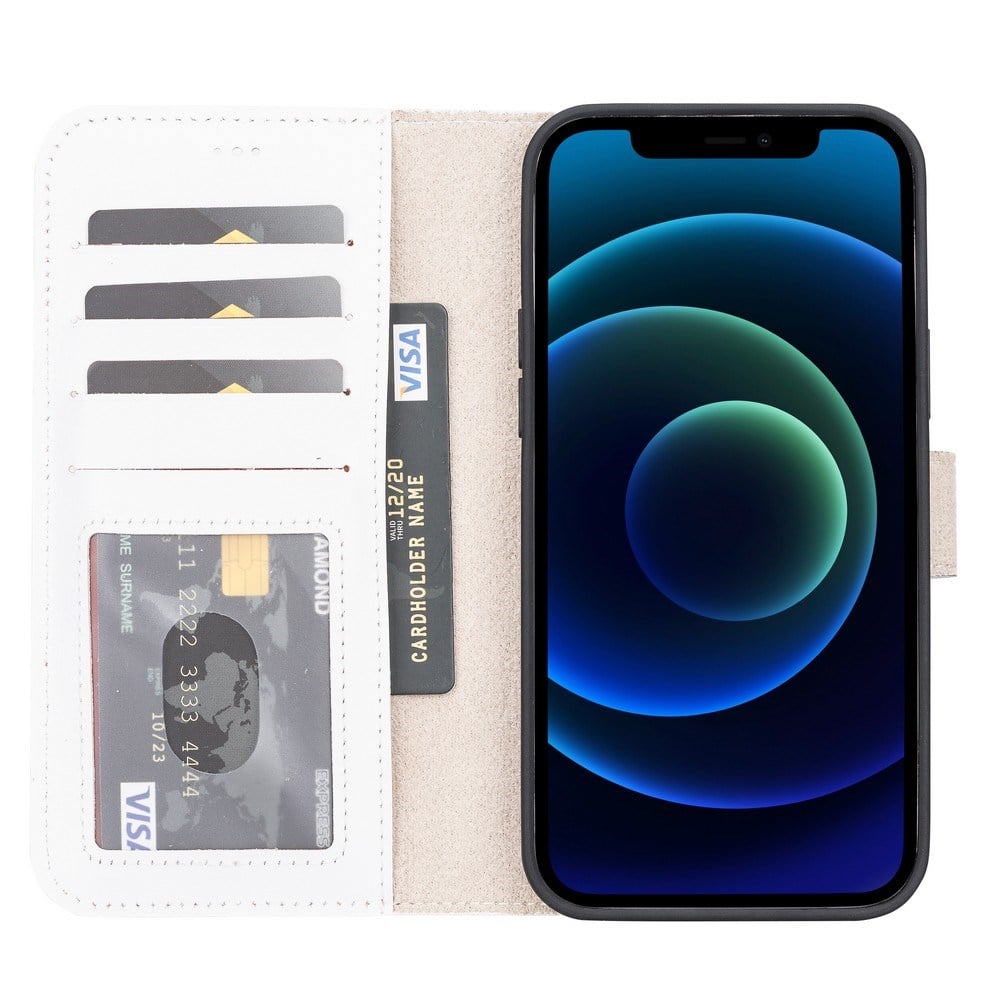 Cep Telefonu Aksesuarları Apple iPhone 13 Pro Max Uyumlu Deri Cüzdanlı Kılıf F3 Beyaz Satın Al