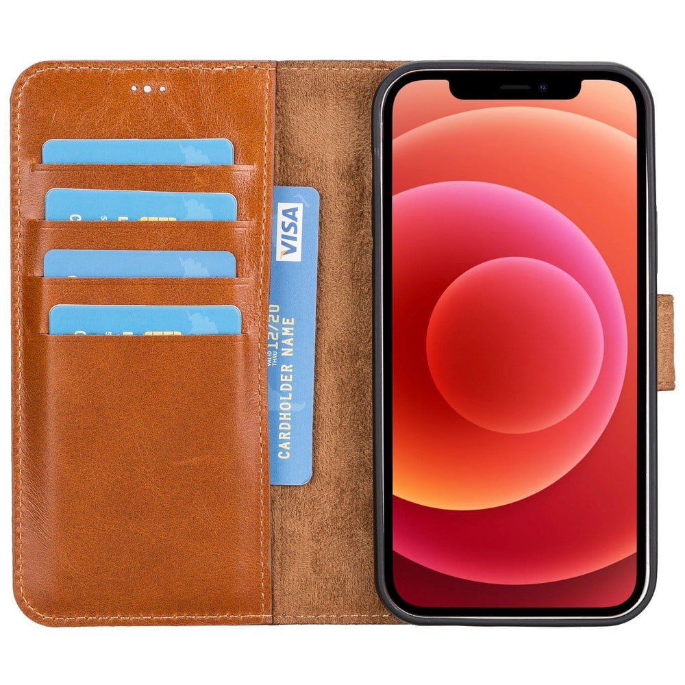 Cep Telefonu Aksesuarları Apple iPhone 12 Uyumlu Deri Cüzdanlı Kılıf RST2EF Taba Satın Al