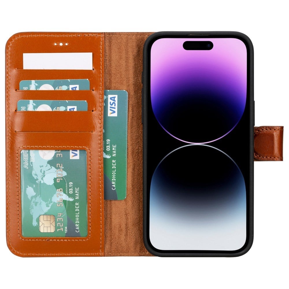 Cep Telefonu Aksesuarları Apple iPhone 15 Pro Max Uyumlu Deri Cüzdanlı Kılıf MWWN RST2EF Taba Satın Al