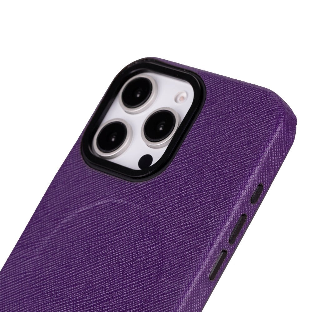 Cep Telefonu Aksesuarları Apple iPhone 16 Pro Max uyumlu, Hakiki Deri, El Yapımı Kılıf, Mor Satın Al