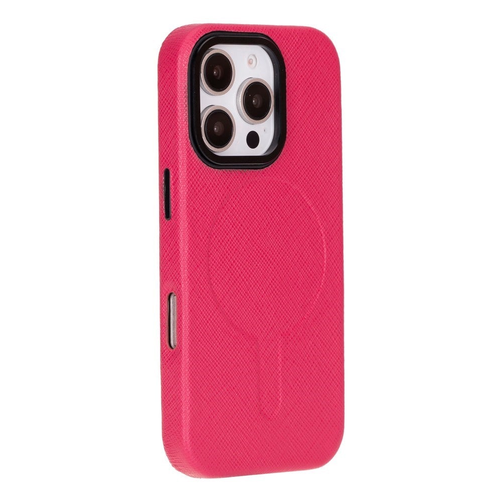 Cep Telefonu Aksesuarları Apple iPhone 16 Pro Max uyumlu, Hakiki Deri, El Yapımı Kılıf, Pembe Satın Al