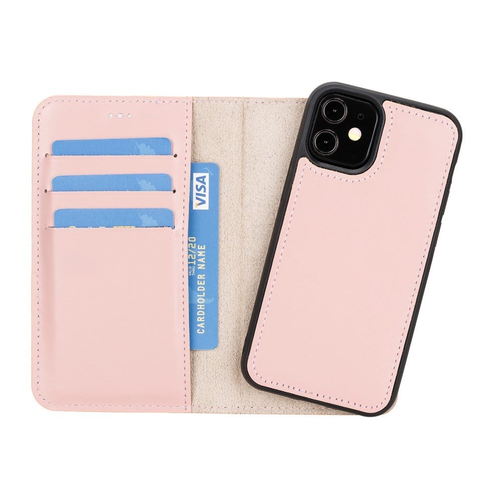 Cep Telefonu Aksesuarları Apple iPhone 12 mini Uyumlu Deri Cüzdanlı Kılıf NU2 Pembe Satın Al