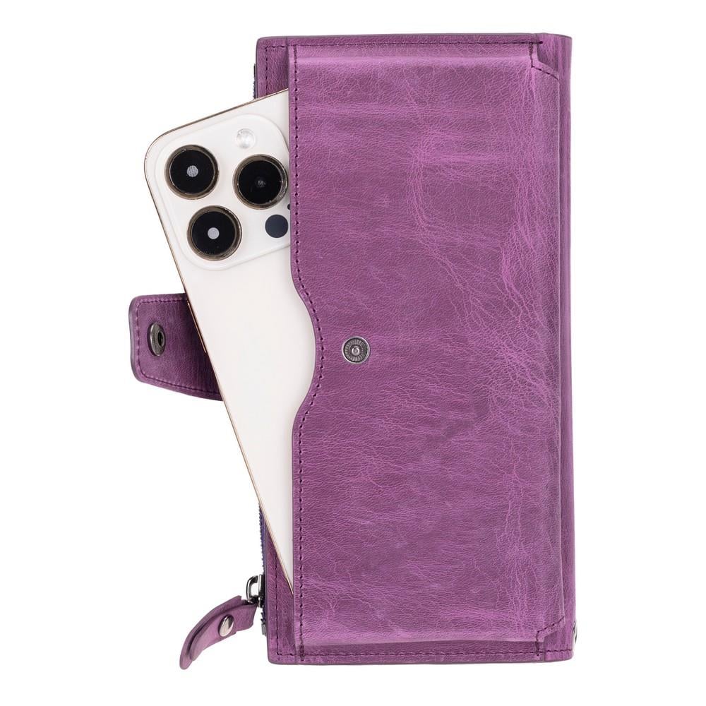 Cep Telefonu Aksesuarları Lozan Hanger 6.5 inch Uyumlu Deri Kartlıklı Kılıf Antik Mor Satın Al
