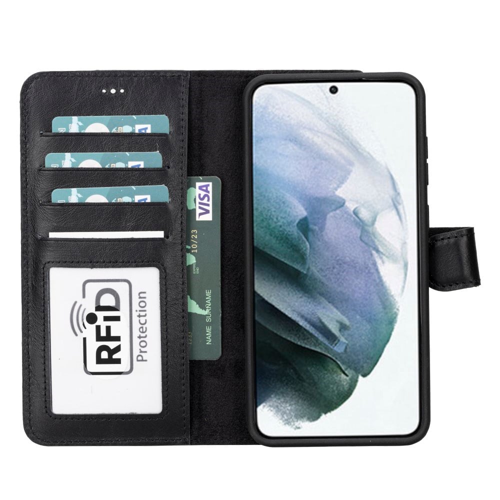 Cep Telefonu Aksesuarları Samsung Galaxy S23 Ultra Uyumlu Deri Cüzdanlı Kılıf RST1 Siyah Satın Al