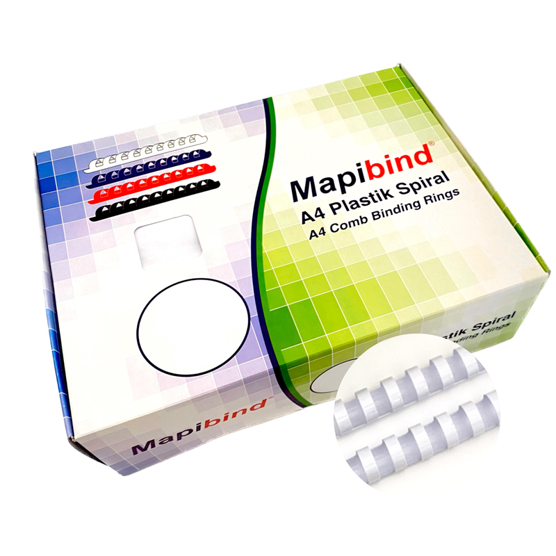 Cilt Kapakları MAPİBİND 19MM PLASTİK SPİRAL BEYAZ 100 AD. Satın Al
