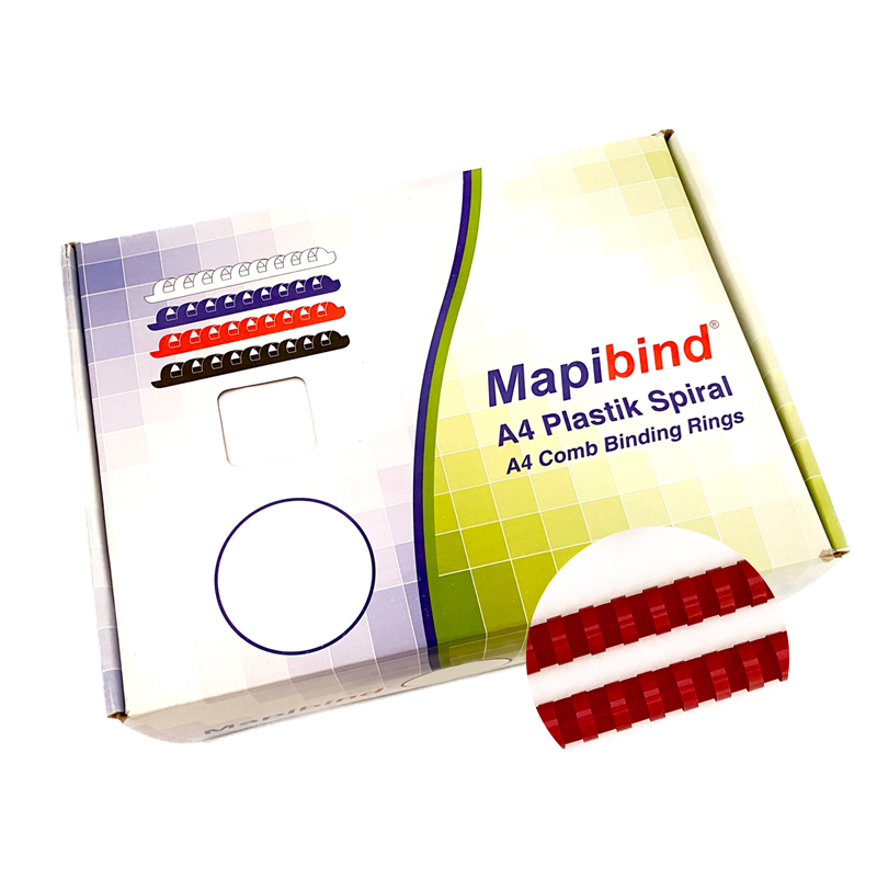Cilt Kapakları MAPİBİND 28MM PLASTİK SPİRAL KIRMIZI 50 AD. Satın Al
