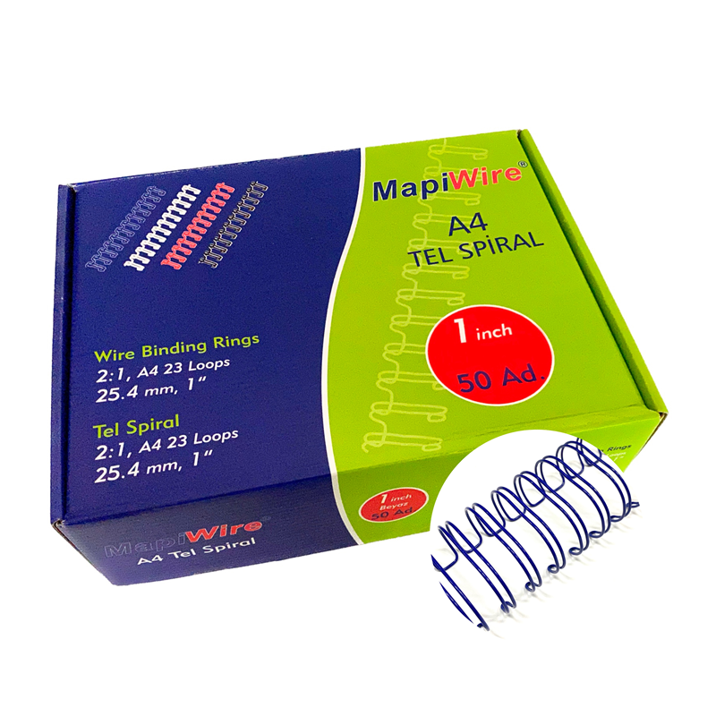 Cilt Kapakları MAPİWİRE 1 İNÇ KUTU TEL MAVİ 50 AD. Satın Al