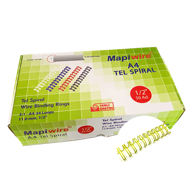 Cilt Kapakları MAPİWİRE 1/2 KUTU TEL SARI 50 AD. Satın Al