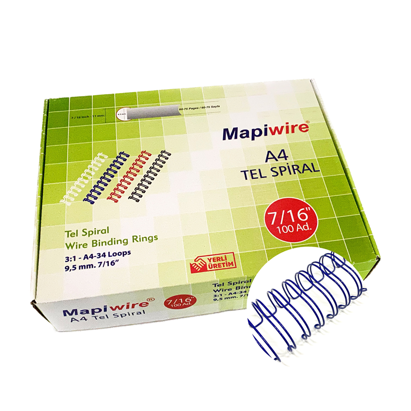 Cilt Kapakları MAPİWİRE 7/16 KUTU TEL MAVİ 100 AD. Satın Al