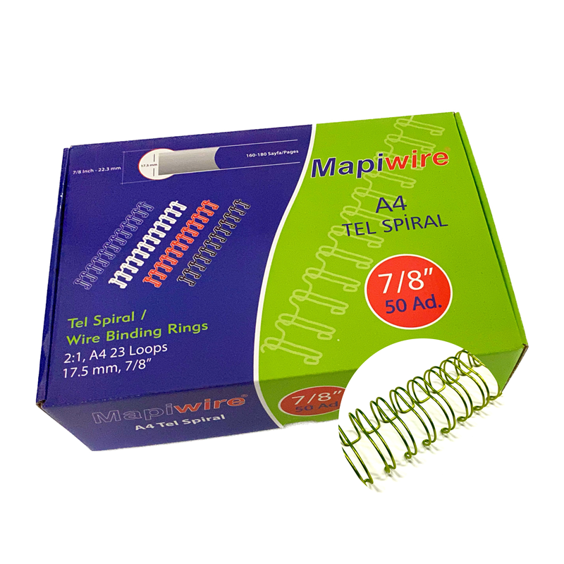 Cilt Kapakları MAPİWİRE 7/8 KUTU TEL METALİK SARI 50 AD. Satın Al