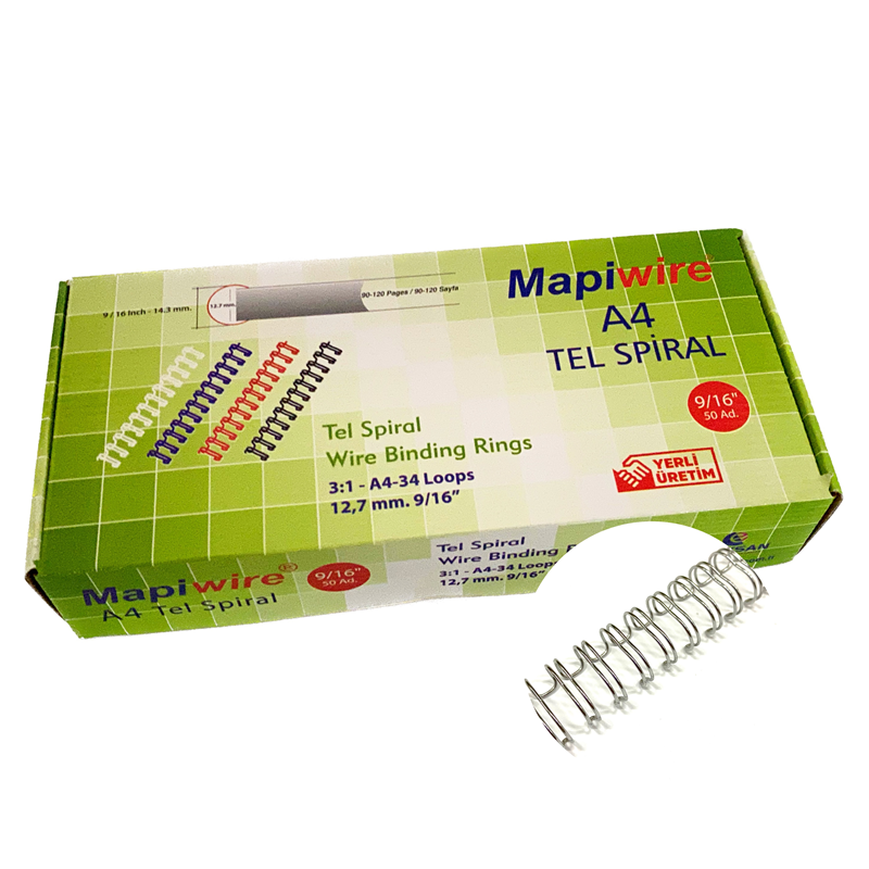 Cilt Kapakları MAPİWİRE 9/16 KUTU TEL TRANSPARAN 50 AD. Satın Al