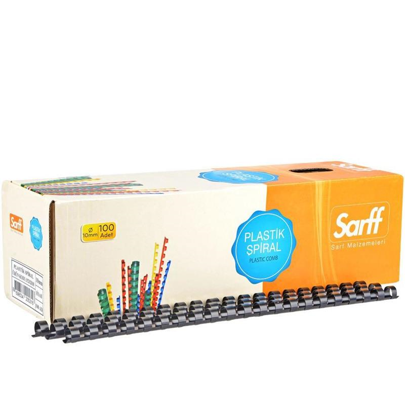 Cilt Kapakları Sarff 10mm.SİYAH DELUX Plastik Spiral 100  Adet Satın Al