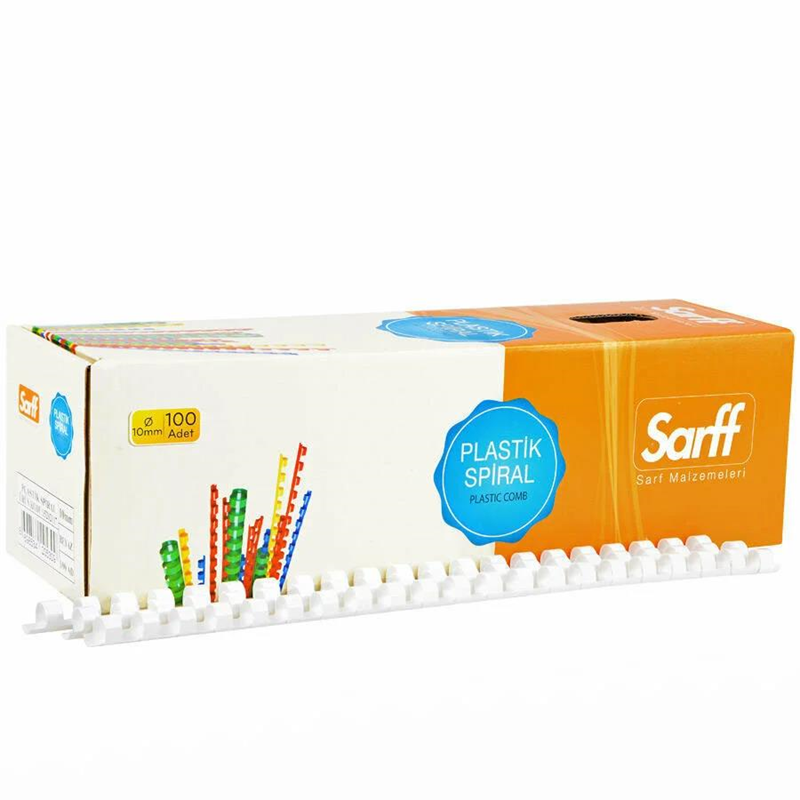 Cilt Kapakları Sarff 10mm.BEYAZ DELUX Plastik Spiral 100 Adet Satın Al