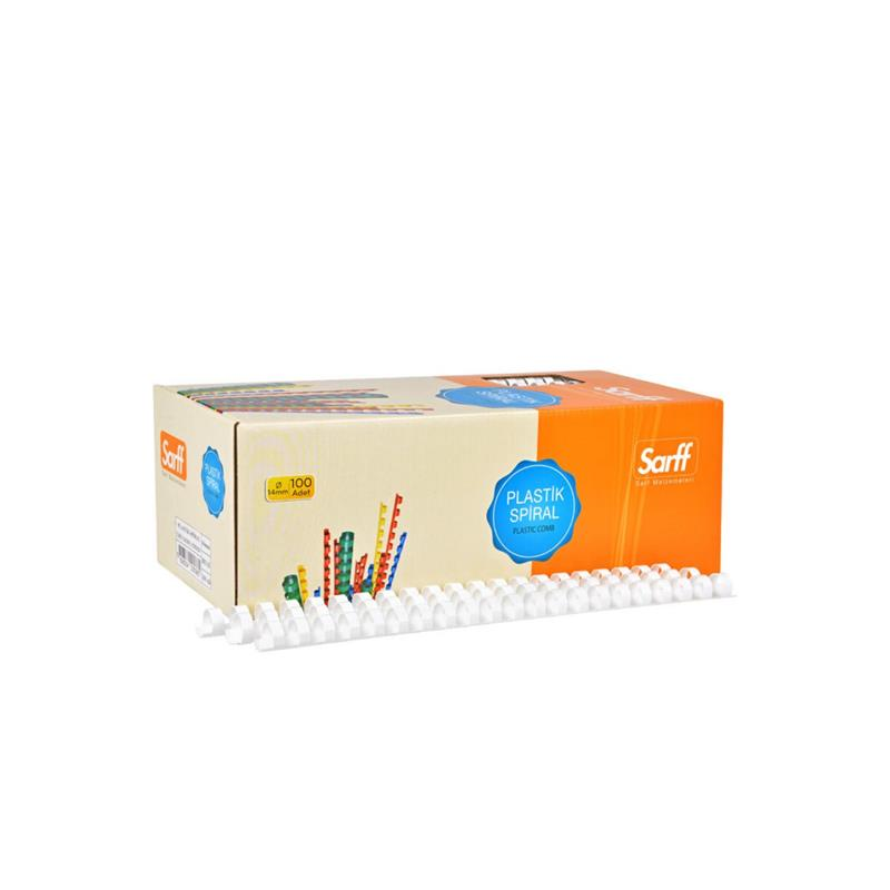 Cilt Kapakları Sarff 14mm.BEYAZ DELUX Plastik Spiral 100 Adet Satın Al