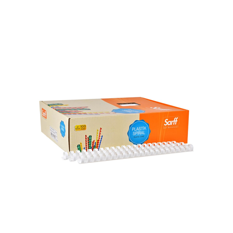 Cilt Kapakları Sarff 16mm.BEYAZ DELUX Plastik Spiral 100 Adet Satın Al