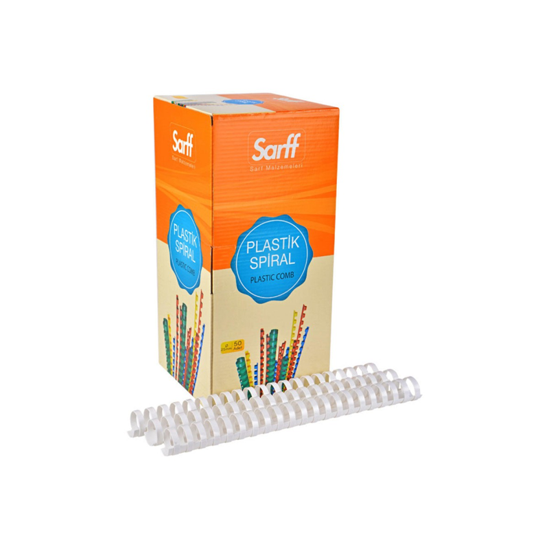 Cilt Kapakları Sarff 25mm.BEYAZ DELUX Plastik Spiral 50 Adet Satın Al