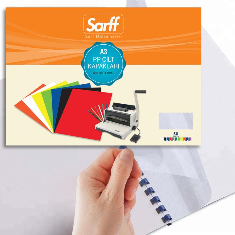 Cilt Kapakları Sarff 450 Micron A3 BUZLU  ŞEFFAF PP KAPAK 50 li Paket Satın Al