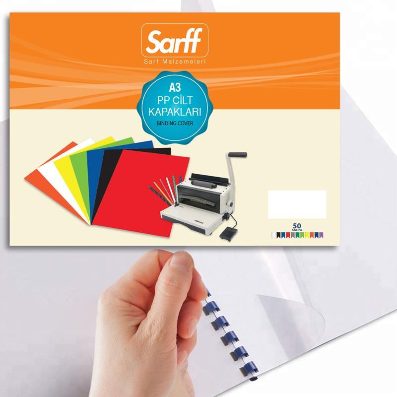 Cilt Kapakları Sarff 450 Micron A3 OPAK BEYAZ PP KAPAK 50 li Paket Satın Al