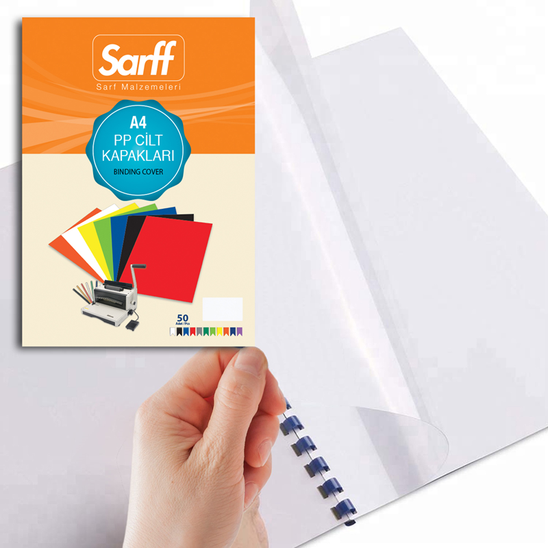 Cilt Kapakları Sarff 450 Micron A4 OPAK BEYAZ PP KAPAK 50 li Paket Satın Al