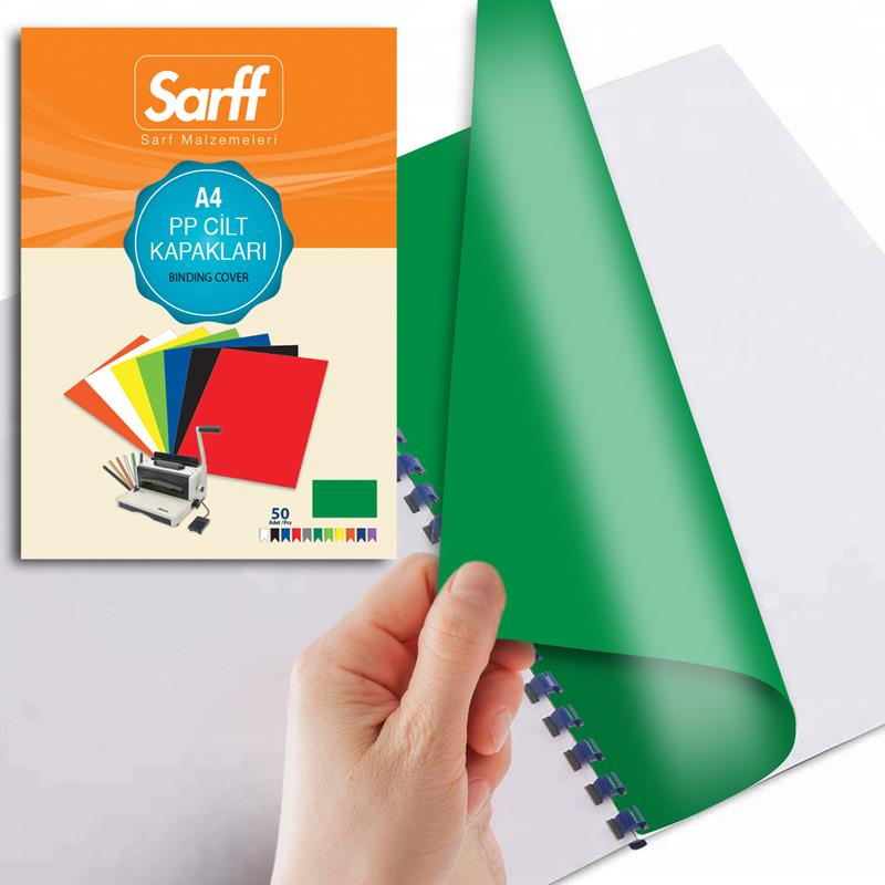 Cilt Kapakları Sarff 450 Micron A4 OPAK YEŞİL PP KAPAK 50 li Paket Satın Al
