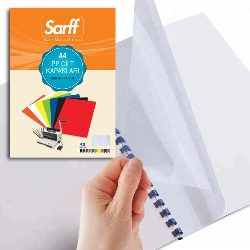 Cilt Kapakları Sarff 450 Micron A4 ŞEFFAF PP KAPAK(MAT+MAT) 50 li Paket Satın Al