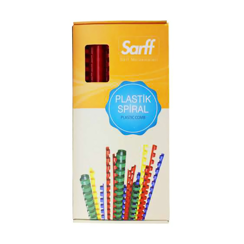 Cilt Kapakları Sarff 8mm.KIRMI.DELUX Plastik Spiral 100  Adet Satın Al