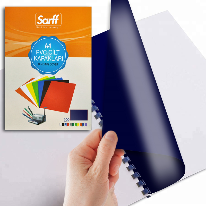 Cilt Kapakları SARFF A4 OPAK LACİVERT PVC CİLT KAPAKLARI - 100ADET Satın Al