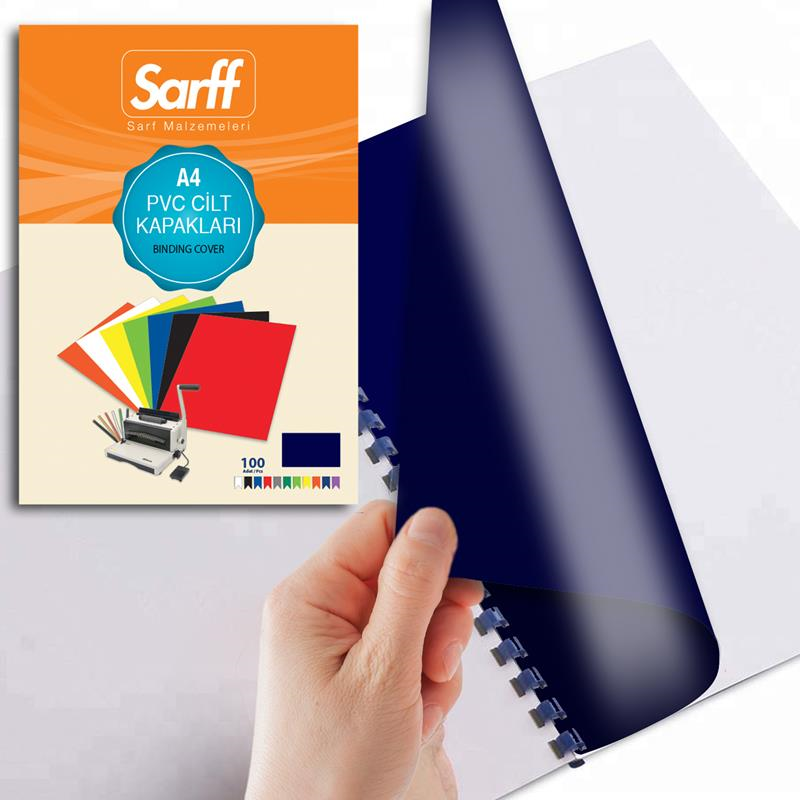 Cilt Kapakları SARFF A4 OPAK LACİVERT PVC CİLT KAPAKLARI - 100ADET Satın Al