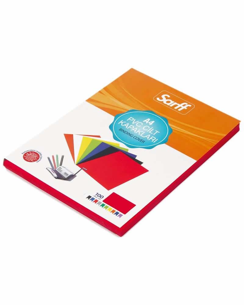 Cilt Kapakları SARFF A4 ŞEFFAF KIRMIZI PVC CİLT KAPAKLARI - 100ADET Satın Al