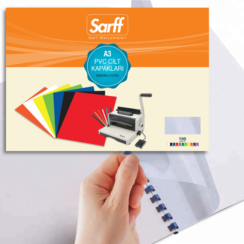 Cilt Kapakları Sarff PVC A3 ŞEFFAF Cilt Kapağı 100'Lü Paket Satın Al