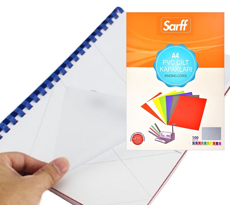Cilt Kapakları Sarff PVC A4 BUZLU ŞEFFAF Cilt Kapağı 100'Lü Paket Satın Al