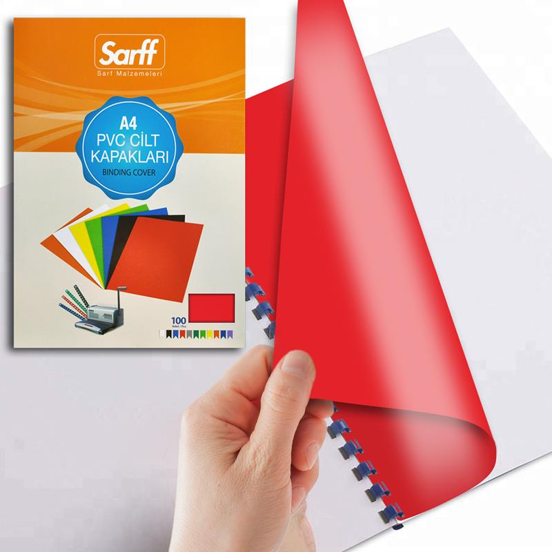 Cilt Kapakları Sarff PVC OPAK KIRMIZI A4 Cilt Kapağı 100'Lü Paket Satın Al