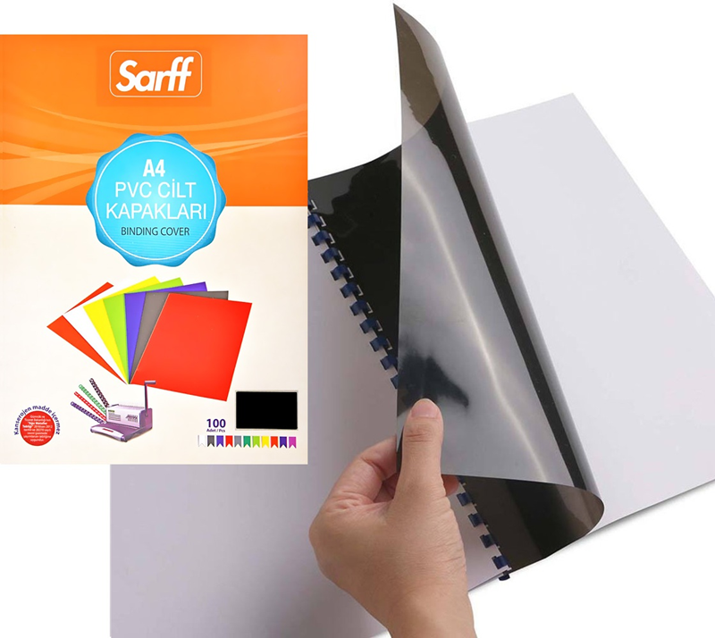 Cilt Kapakları Sarff PVC OPAK SİYAH A4 Cilt Kapağı 100'Lü Paket Satın Al