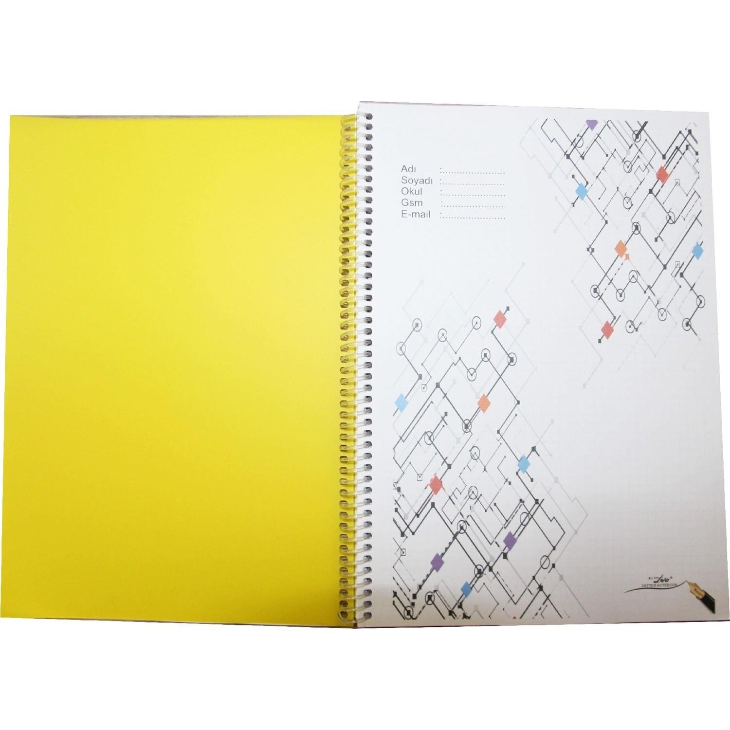 Defterler Color Liva A4 Pp Kapak Zımbalı Defter 6'Lı 60 Yaprak Çizgisiz Satın Al