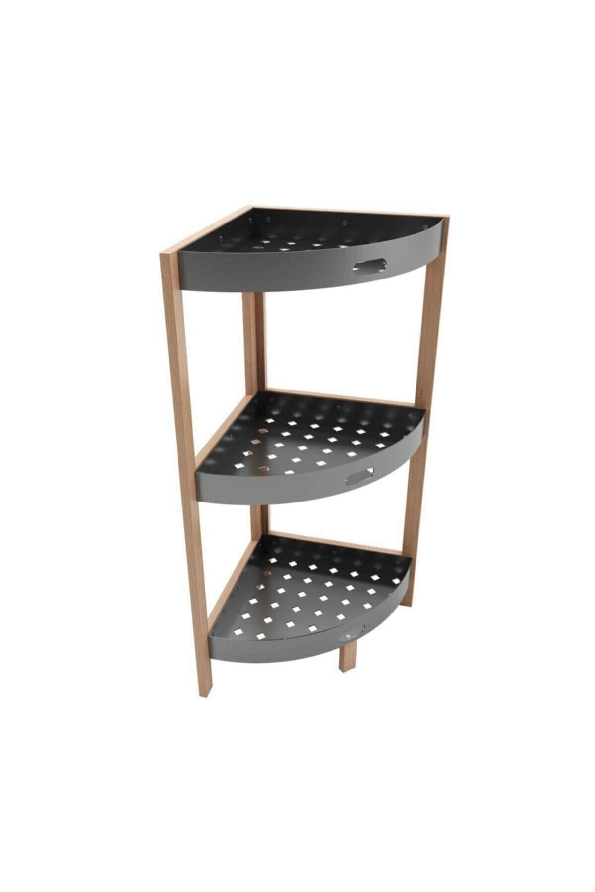 Dekorasyon Bienwood Bie-7208 Ahşap 3 Katlı Plastik Raf Satın Al