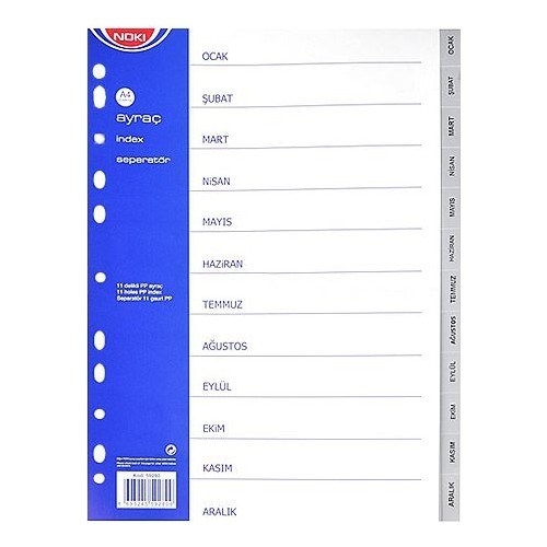 Dosya Ayracı Noki 59280 Ayraç A4 Aylar Satın Al