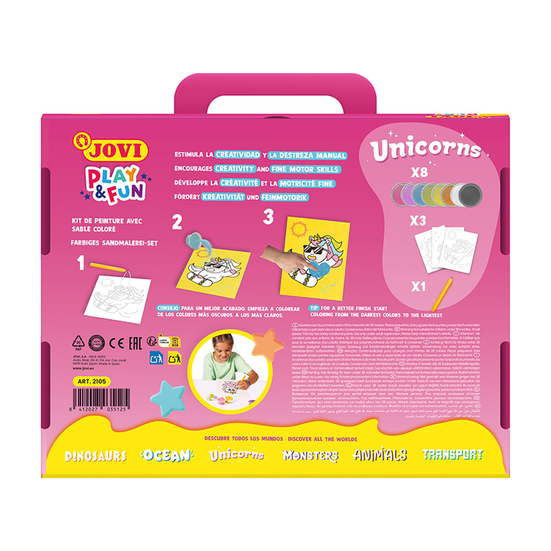 Eğitici Oyuncaklar JOVI 2105 PLAY&FUN UNICORNS KUM BOYA KİTİ Satın Al