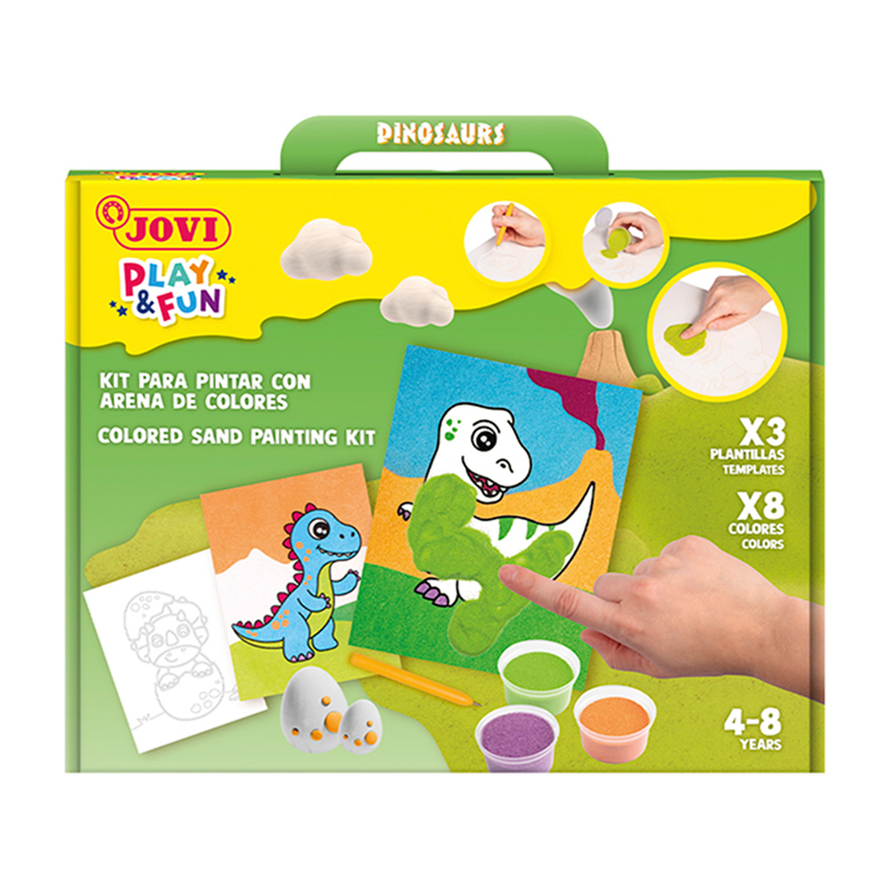 Eğitici Oyuncaklar JOVI 2106 PLAY&FUN DINOSAURS KUM BOYA KİTİ Satın Al